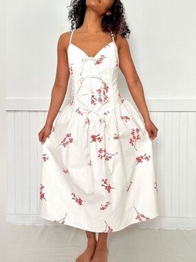 NWT Naya Rea Milana Drop Waist Midi Dress Women’s Size 8 Designer